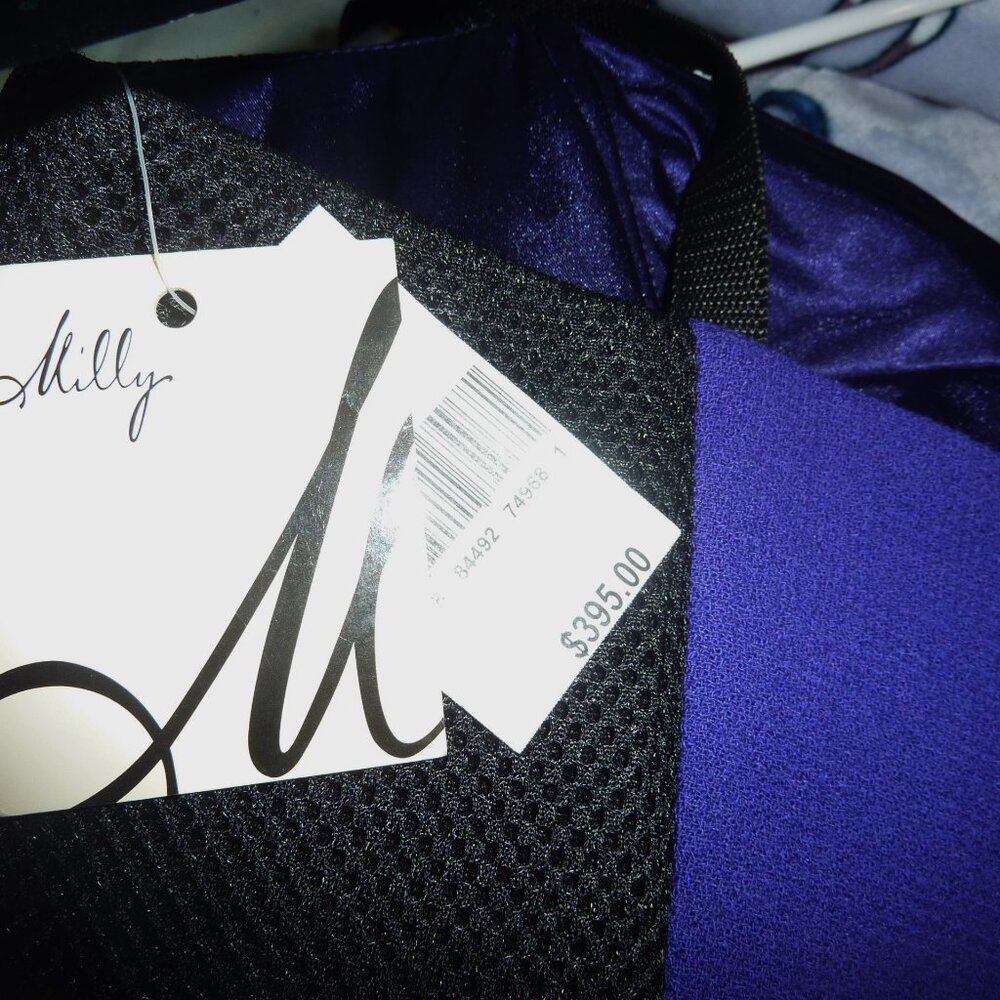 NWT An Original MILLY New York BlackBerry Color-block Sheath Dress Size 8 - Picture 7 of 9